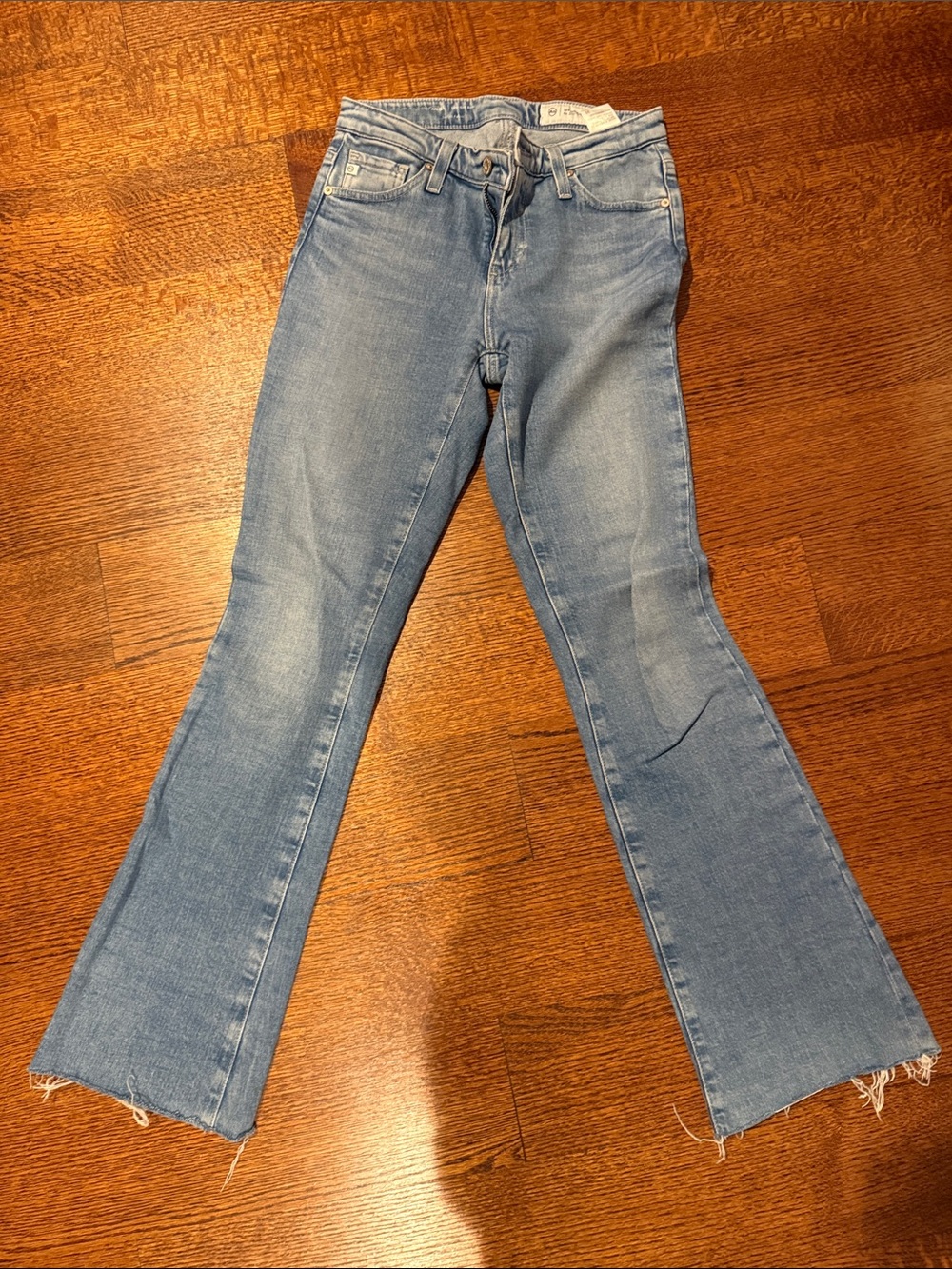 AG low rise angel boot cut jeans